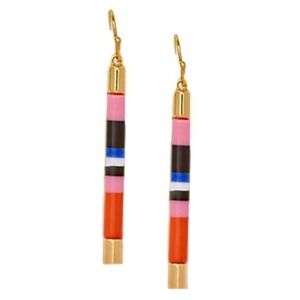 Kate Spade Building Blocks Earrings Multicolor Striped Drop Linear Bar NWT
